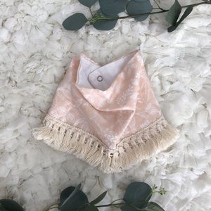 Boho baby bib, Blush Pink Handkerchief Fringe Bib from Etsy